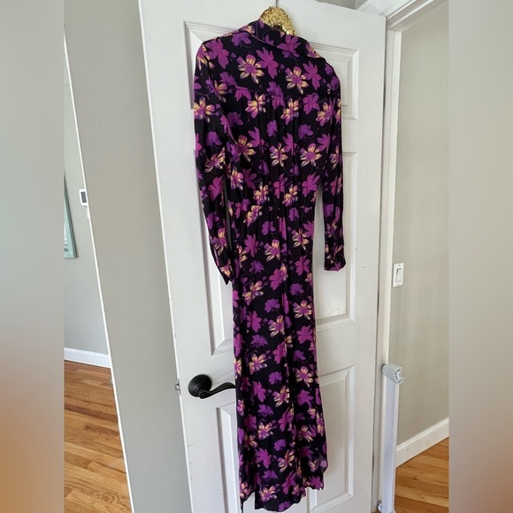 Maje Ritunia Shirt Collar Floral Print Maxi Dress - Picture 8 of 13